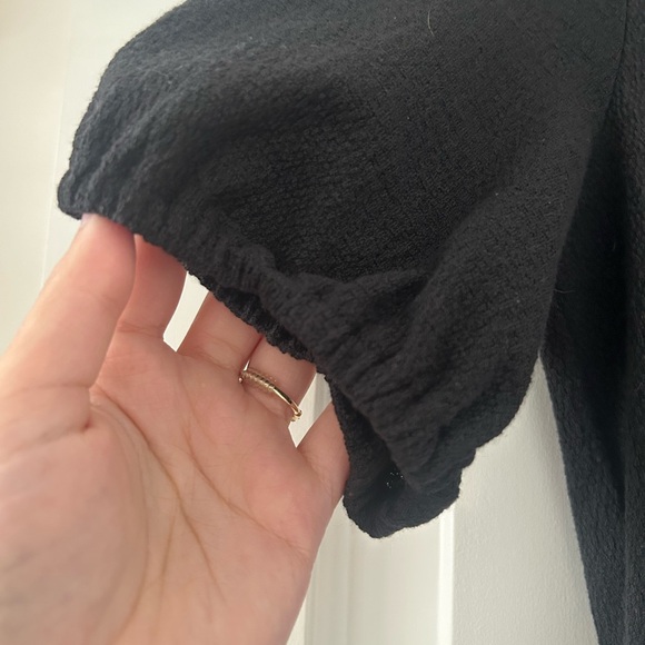 Madewell Cross-Front Button Dress in Black - Picture 5 of 6